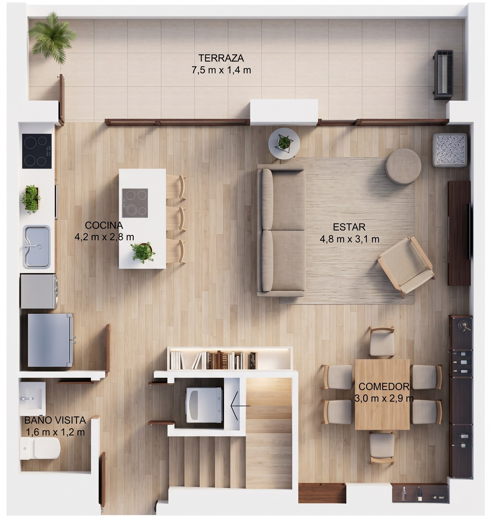 Plano Dúplex Ginebra — Primer Piso